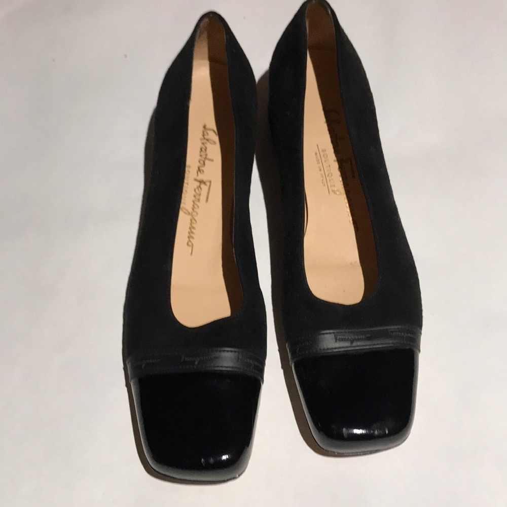 Black suede Salvador Ferragamo loafers